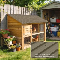 Outsunny Lot de 12 Panneaux en Acier Galvanisé Résistant aux Intempéries, Marron, Dim. d'un Panneau 129L x 45l cm(m-10)