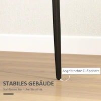HOMCOM Set van 4 Eetkamerstoelen, Armloos ontwerp, Stofbekleding, Metalen poten, Zwart(m-6)