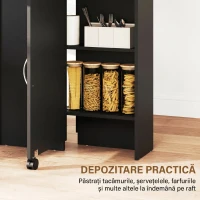 HOMCOM Masă pliabilă tip consolă pentru 4-6 persoane cu roți și rafturi, 140x75x74cm, Stejar și Negru(m-5)