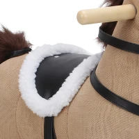 AIYAPLAY Caballo Balancín con Sonidos y Asas de Seguridad Base de Madera para Niños de 12 a 36 Meses Marrón Oscuro(m-11)