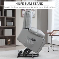 HOMCOM Massagestoel Relaxfauteuil Seniorfauteuil, afstandsbediening, zijvakken, 94 cm x 96 cm x 106 cm, donkergrijs(m-4)
