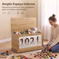 HOMCOM Baú de Arrumação 102 L com Dobradiça de Segurança, Estilo Moderno, para Corredor, Quarto e Sala de Estar, 80x40x45 cm, Carvalho(m-4)