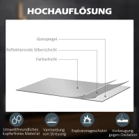 kleankin LED-badkamerspiegel met 3x vergroting, aanraakfunctie, geheugenfunctie, beslaan niet, 80 x 60 cm(m-8)