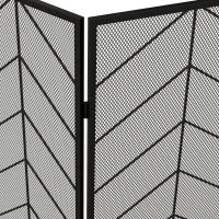 HOMCOM Vonkenscherm voor haarden, elegante vonkenvanger, inklapbaar, gecoat, Zwart, 135 x 85 cm(m-9)