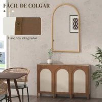 HOMCOM Espejo de Pared 65x110 cm con Marco de Madera en Forma de Ventana Espejo Decorativo para Salón Dormitorio Marrón Oscuro(m-4)