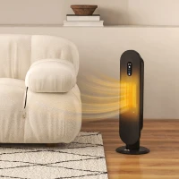 HOMCOM 45° Oscillating Ceramic Space Heater, with Remote - Black(m-2)