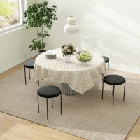 HOMCOM Eetkamerstoel Accentstoel Keukenstoelen, 41,5 cm x 41,5 cm x 46 cm, Zwart(m-2)