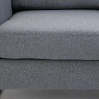 HOMCOM 2-zitsbank stoffen bank hoekbank gestoffeerde bank zitmeubelen kussens armsteun hout metaal lichtgrijs 160 x 82 x 78 cm(m-9)