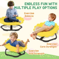 AIYAPLAY Flower-Shaped Sensory Spinning Chair with Non-Slip Base for Balance/Coordination, Yellow(m-6)
