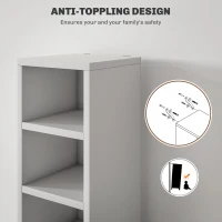 HOMCOM 204 CD Tall Narrow Media Storage Tower - White(m-6)