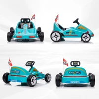 AIYAPLAY 6V Electric Go Kart for Kids with Music, Light, Horn, for 3-5 Years, Blue(m-8)