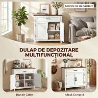HOMCOM Comodă Mică Dulap Sertar Compact, MDF, 76 x 35 x 80 cm, Alb(m-4)