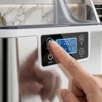 HOMCOM Ijsmaker, Compacte 20kg Ijsblokjesmachine met Zelfreinigende Functie voor Huisgebruik, Zilver(m-11)