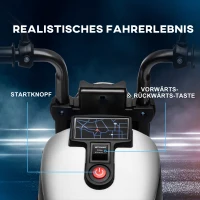 HOMCOM Elektrische Kinder Motorfiets met LED-Koplamp, Afneembare Zijwieltjes, Comfortabele Zitting, Rood/Zwart(m-4)