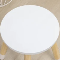 ZONEKIZ Toucador Infantil de Madeira com Banco Espelho e 2 Gavetas Brinquedo Educativo para Crianças de 3-6 Anos 60x40x95cm Branco(m-9)