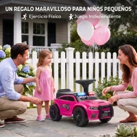 AIYAPLAY Coche Correpasillos de Policía para Niños de 18-36 Meses con Luz Música y Espacio de Almacenaje 65x29,5x36 cm Rosa(m-9)