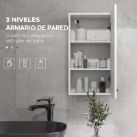 kleankin Mueble de Baño Colgar con Estante Ajustable para Cocina Lavadero Dormitorio Blanco Brillo(m-4)