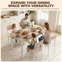 HOMCOM Three-Piece Minimal and Compact Dining Set, Oak Wood Effect(m-7)