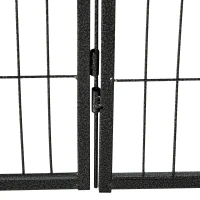 PawHut Huisdieromheining, puppyren, puppyhek, 12 panelen, voor binnen en buiten, zwart(m-11)