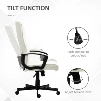 Vinsetto Scaun de Birou cu Spătar Înalt Înălțime Ajustabilă și Funcție de Înclinare 65x65x102-112,5 cm Crem(m-5)
