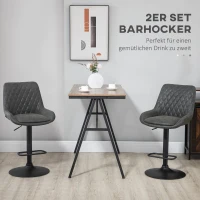 HOMCOM Verstelbare Barkruk Keukenkruk Designkruk, met voetensteun, 51 cm x 59 cm x 117 cm, Donkergrijs + Zwart(m-4)