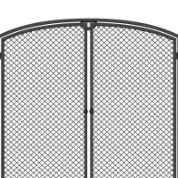 HOMCOM Pare-feu de Cheminée Pliable 3 Panneaux, 2 Portes, Style Moderne, Pare-Étincelles Cheminée en Métal, 122x10x75cm, Noir(m-14)