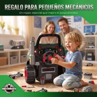AIYAPLAY Juguete de Motor de Camión para Niños con Vapor Luces y Sonidos Juego de Reparación Mecánico 3 a 6 Años Verde(m-9)