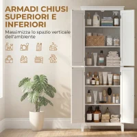 HOMCOM Mobile Bagno Alto 170 cm da Terra con Ripiani Regolabili(m-4)