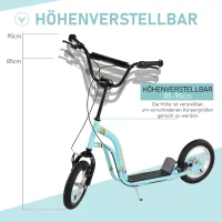 HOMCOM Step voor Kinderen vanaf 5 Jaar, Verstelbaar, voor Buiten, Aluminium, 120 x 58 x 85-95 cm, Lichtblauw(m-6)