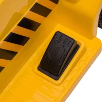HOMCOM Elektrische kiepwagen voor kinderen, kantelbare laadruimte, max. 3 km/h, koplamp, claxon, geel, 74,5 x 36 x 43,5 cm(m-9)