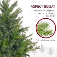 HOMCOM Brad de Crăciun Artificial de 180 cm cu 1821 de Crengi și Bază Metalică, Verde(m-5)