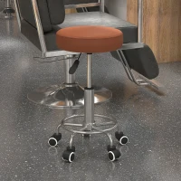 Vinsetto PU Leather Rolling Stool, Height Adjustable Stool Chair with Wheels for Salon, Massage, Spa, Brown(m-10)