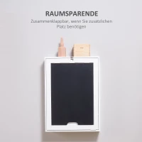 HOMCOM Opklapbaar bureau met wandmontage, 5 vakken, 60x94,5x147cm, Zwart/Wit(m-6)