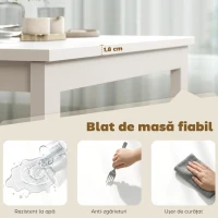 HOMCOM Masă de Sufragerie Extensibilă 80-120 cm pentru 4-6 Persoane, Masă Economisitoare de Spațiu cu Extensie Glisantă, Natural(m-6)