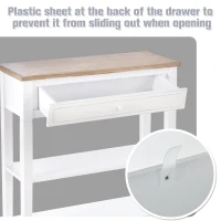 HOMCOM Console Table Hallway Side Desk 1 Drawer 2 Shelves Worktop Handle Retro Elegant Style Home Display Storage for Bedroom Livingroom(m-10)