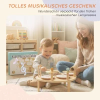 AIYAPLAY Kinder Drumstel 4-in-1 Montessori Muziekinstrumentenset met Trommels Xylofoon Percussie voor Kinderen vanaf 2 Jaar(m-8)