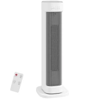 HOMCOM 2000W Ceramic Electric Heater with 3 Heat Settings, Timer - White(m-1)