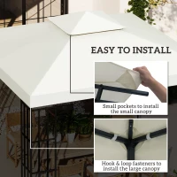 Outsunny 3 x 3 m Replacement Gazebo Canopy - Cream White(m-5)