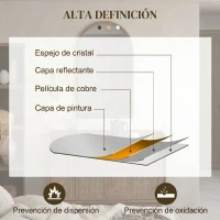 HOMCOM Espejo de Pared 65x110 cm con Marco de Madera en Forma de Ventana Espejo Decorativo para Salón Dormitorio Marrón Oscuro(m-5)
