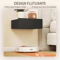 HOMCOM Conjunto de 2 Mesas de Cabeceira Flutuantes com 1 Gaveta para Quarto 40x30x15 cm Preto(m-4)