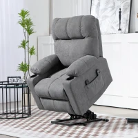 HOMCOM Seniorenfauteuil met opsta-hulp, ligfunctie, incl. afstandsbediening, 144 cm x 91 cm x 88 cm, Grijs(m-2)