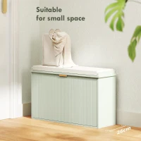 HOMCOM Elegant Eight Shoe Bench, with Top Seat - Green(m-4)