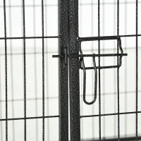 PawHut Huisdieromheining, puppyren, puppyhek, 12 panelen, voor binnen en buiten, zwart(m-10)