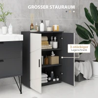 kleankin Badkamerkast, Badcommode, Verstelbare Planken, Tot 25 kg Belastbaar, Grijs(m-4)
