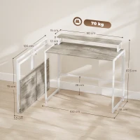 HOMCOM Bureau d'ordinateur pliable avec support d'écran, pour chambre, petits espaces, 100 x 48 x 87,5 cm, bois naturel(m-3)