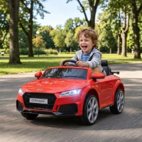 HOMCOM Macchina Elettrica per Bambini 3-5 Anni Licenza AUDI TT con Telecomando e Fari LED, 102x60x44 cm, Rosso(m-10)