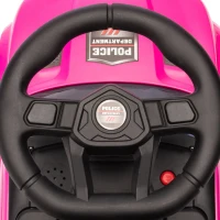 AIYAPLAY Coche Correpasillos de Policía para Niños de 18-36 Meses con Luz Música y Espacio de Almacenaje 65x29,5x36 cm Rosa(m-12)