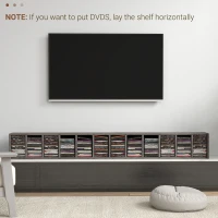HOMCOM Set di 2 Scaffali Porta CD con Mensole Regolabili per 204 CD, 21x22.5x88.5 cm, Grigio(m-8)