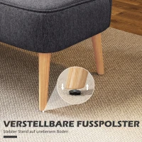 HOMCOM 2-zits bank, zachte vulling, onderhoudsvriendelijke bekleding, tot 220 kg, 117 x 56,5 x 77 cm, Donkergrijs(m-7)