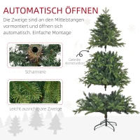 HOMCOM Kunstkerstboom, 183 cm kerstboom met 1700 punten, brede opklapbare metalen standaard, voor kerstdecoratie, groen(m-6)